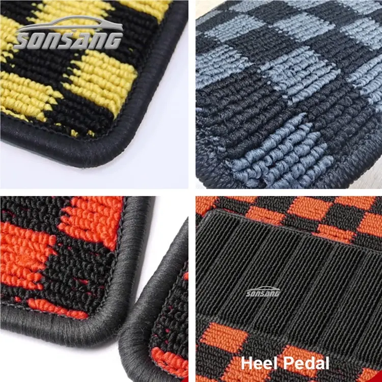 Sonsang Full Set 4 Piece Universal Custom Carpet Floor Mat Car Accessories Car Mats for All Vehicles