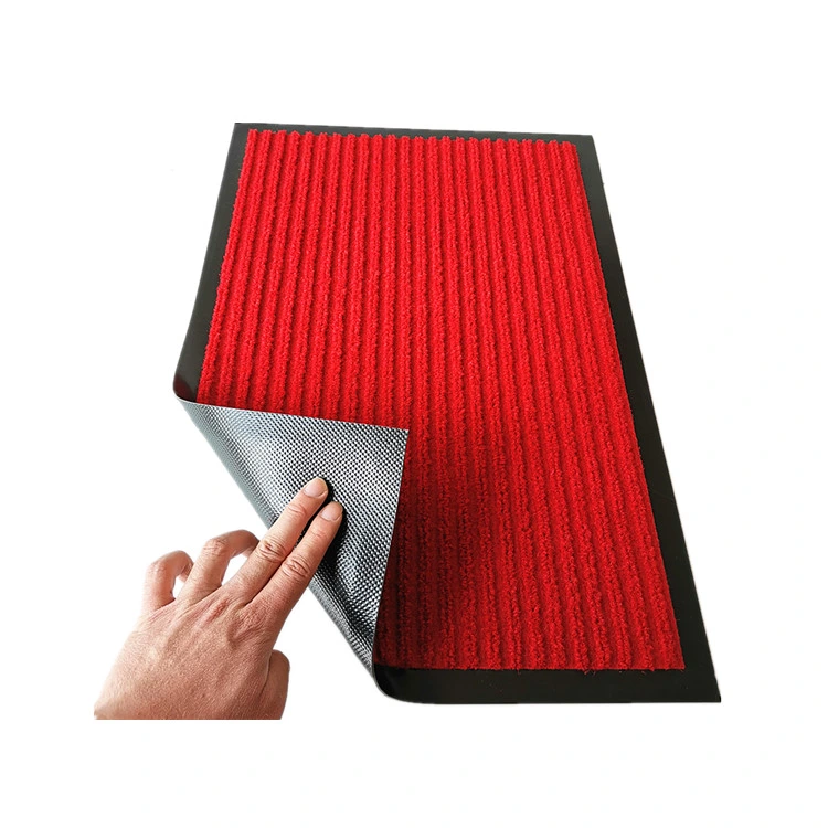 Entrance Anti-Slip Double-Ribbed Door Mat with PVC Backing