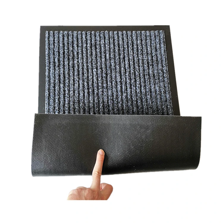 Entrance Anti-Slip Double-Ribbed Door Mat with PVC Backing