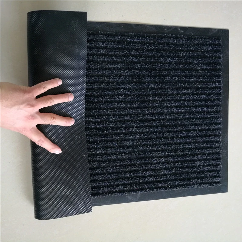 Entrance Anti-Slip Double-Ribbed Door Mat with PVC Backing